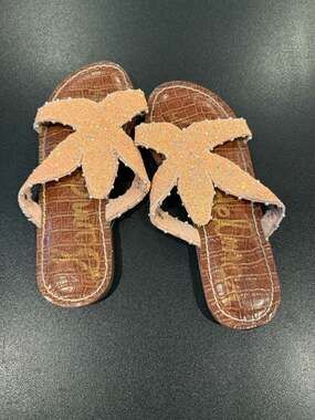 Sam Edelman Girls Gigi Starship Pink Glitter Starfish Sandals Size 1